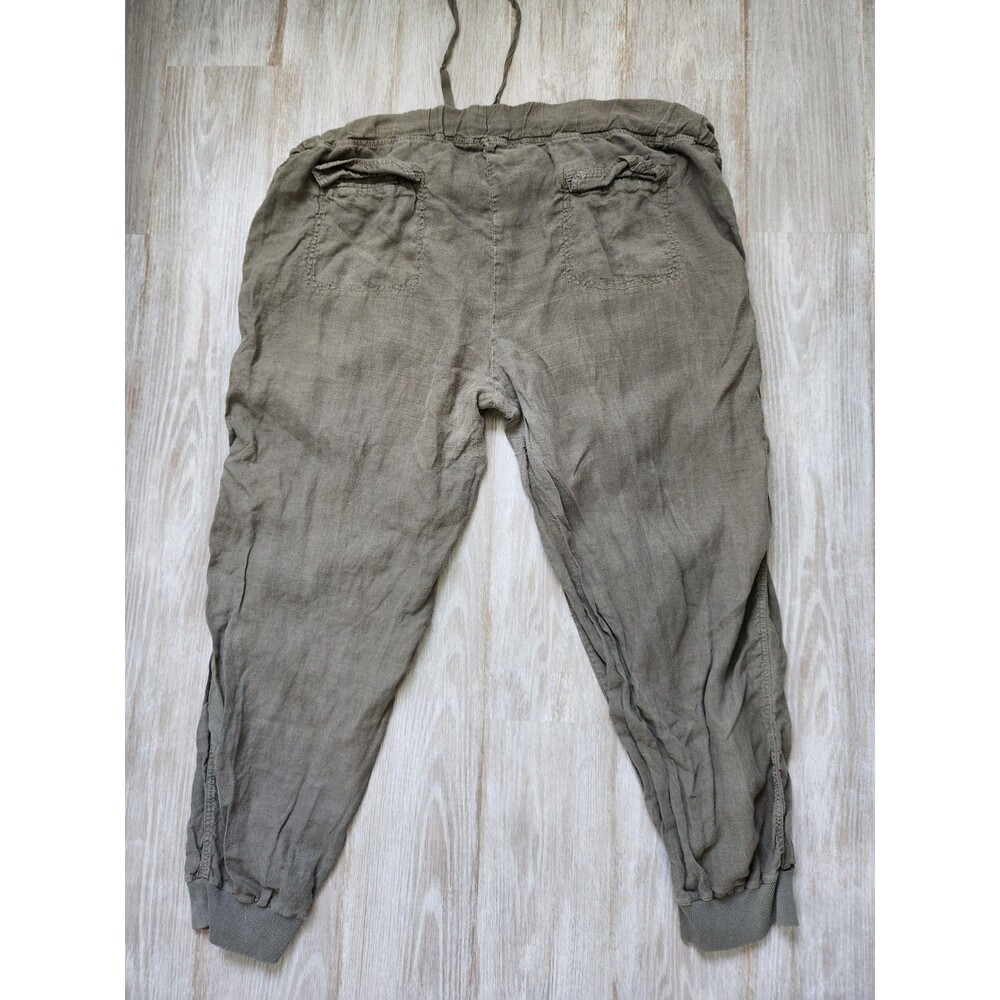 CASLON Linen Jogger Pants Green Drawstring Elastic Waist Relaxed Fit 20W GUC - Picture 9 of 10